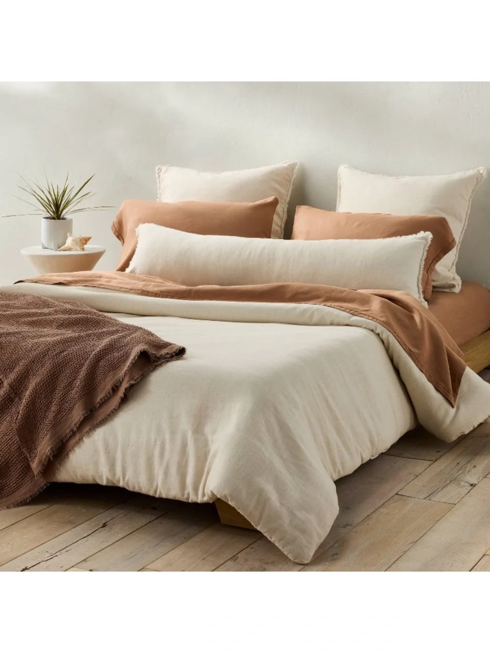 Casaluna Euro Heavyweight Linen Blend Pillow, Natural 26” x 26”